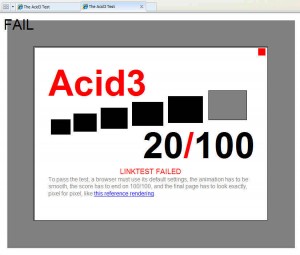 Acid3 Testergebnis mit IE8