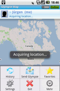 Glympse - aktuellen Ort finden