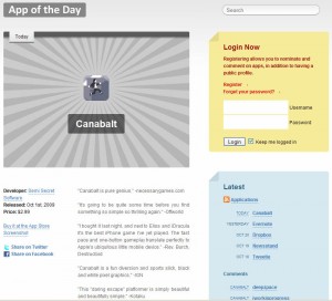 App of the Day (Quelle: Screenshot appoftheday.com)