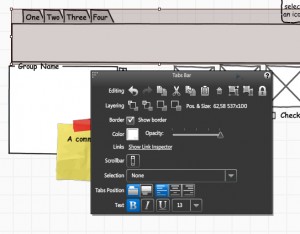 Balsamiq - Bearbeitungsdialog eines Objekts