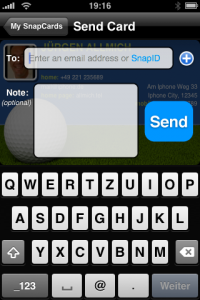 snapdat - Visitenkarte versenden