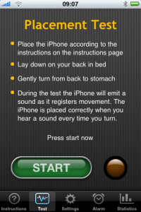 iPhone App Sleep Cycle - Testmodus einschalten