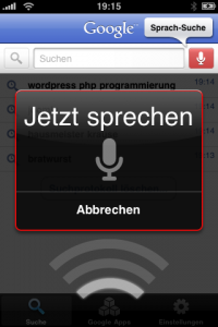 Google Sprachsuche - Sucheingabe