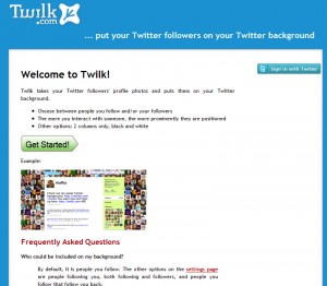 Twilk Homepage (screenshot)