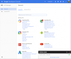 Google API Übersicht