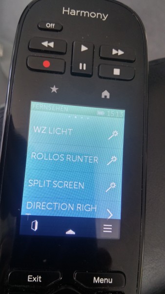 Harmony Touch mit "FHEM"-Sequenzen im Display